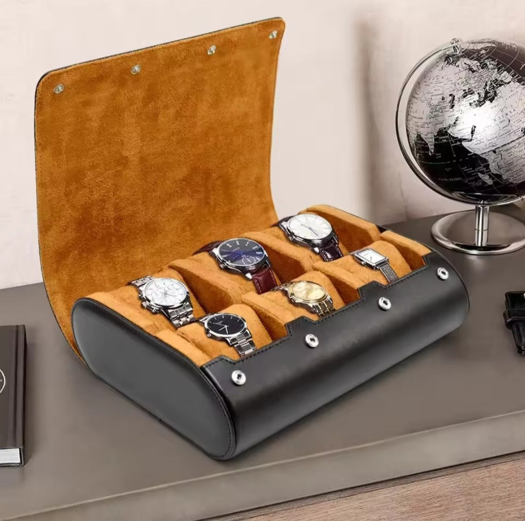 Luxury Watch Travel Case – 6 Slot Watch Organizer