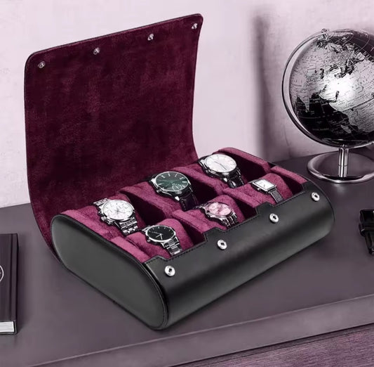 Luxury Watch Travel Case – 6 Slot Watch Organizer